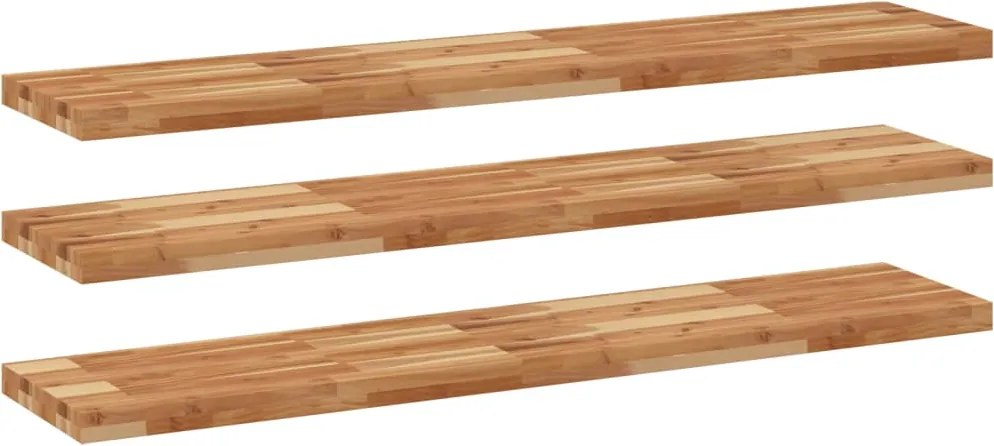 vidaXL 3 db olajbevonatú tömör akácfa függőpolc 160 x 30 x 4 cm