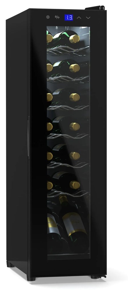 Klarstein Shiraz 14 Slim Uno borhűtő, 14 palack, 5 - 18 °C érintésvezérlés