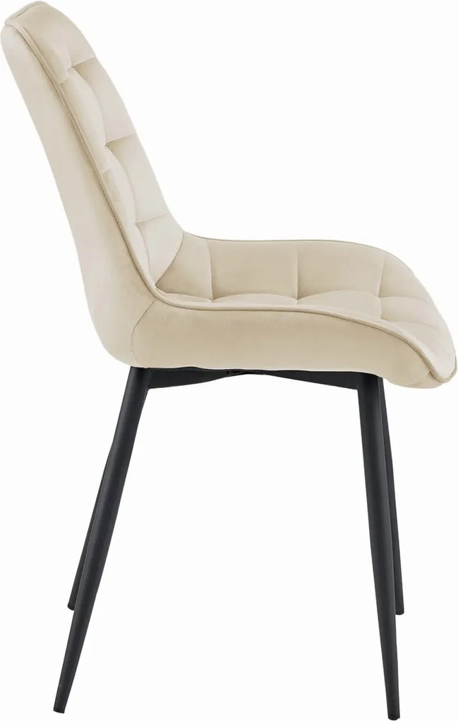 AKCIÓ Bézs bársony szék BERA fekete lábakkal II. osztály