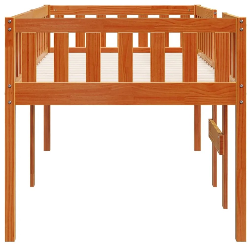 viaszbarna tömör fenyőfa gyerekágy matrac nélkül 75 x 190 cm