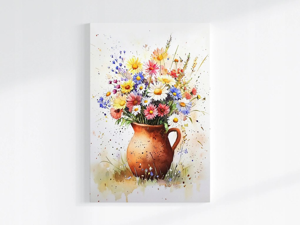 Poszter Dekoráció Színes Virágok Csokor Kancsó 80x120