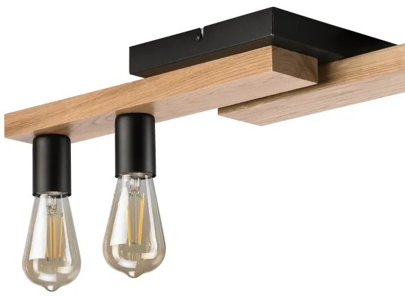 Felületre szerelhető csillár MATTE 2xE27/15W/230V + 3xG9/5W/230V fekete/tölgy