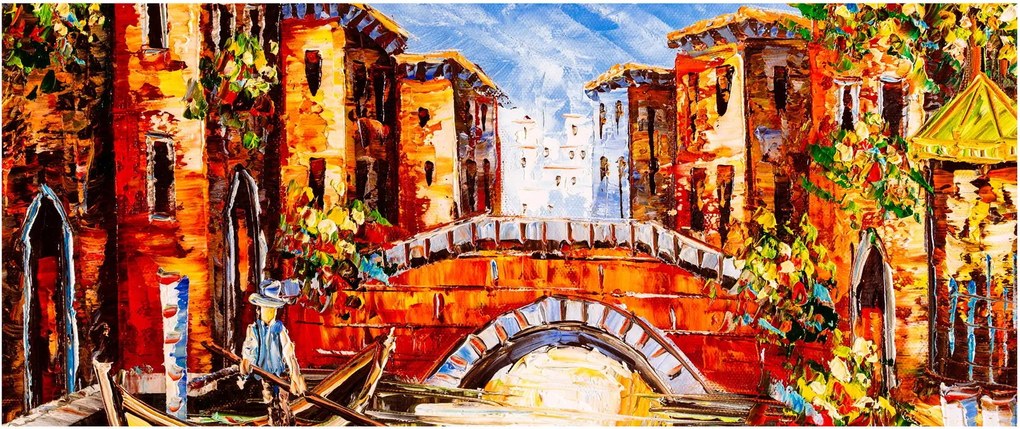 Kép - Olajfestmény a városról III. (120x50 cm)