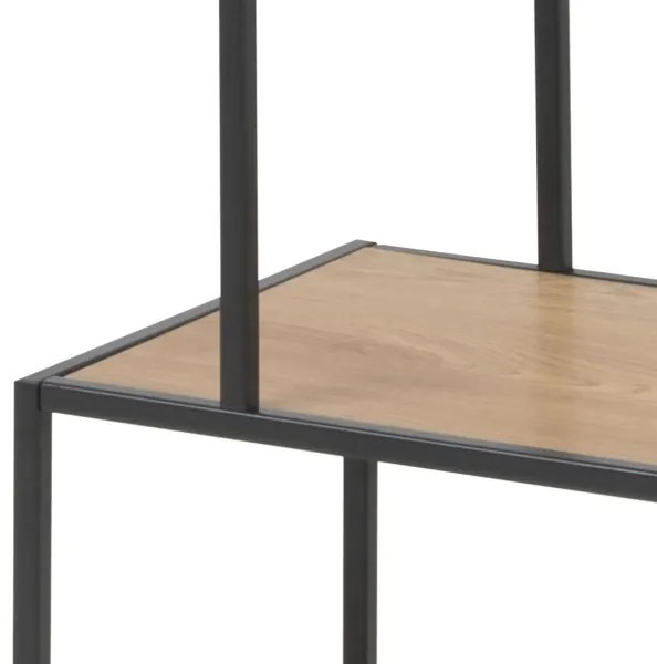 SARON tölgy/fekete könyvespolc