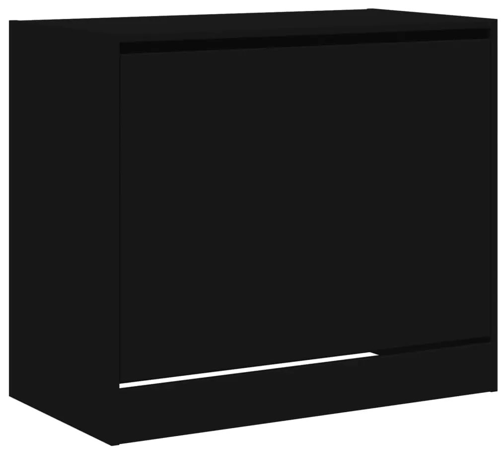 fekete szerelt fa cipőszekrény 80x42x69 cm