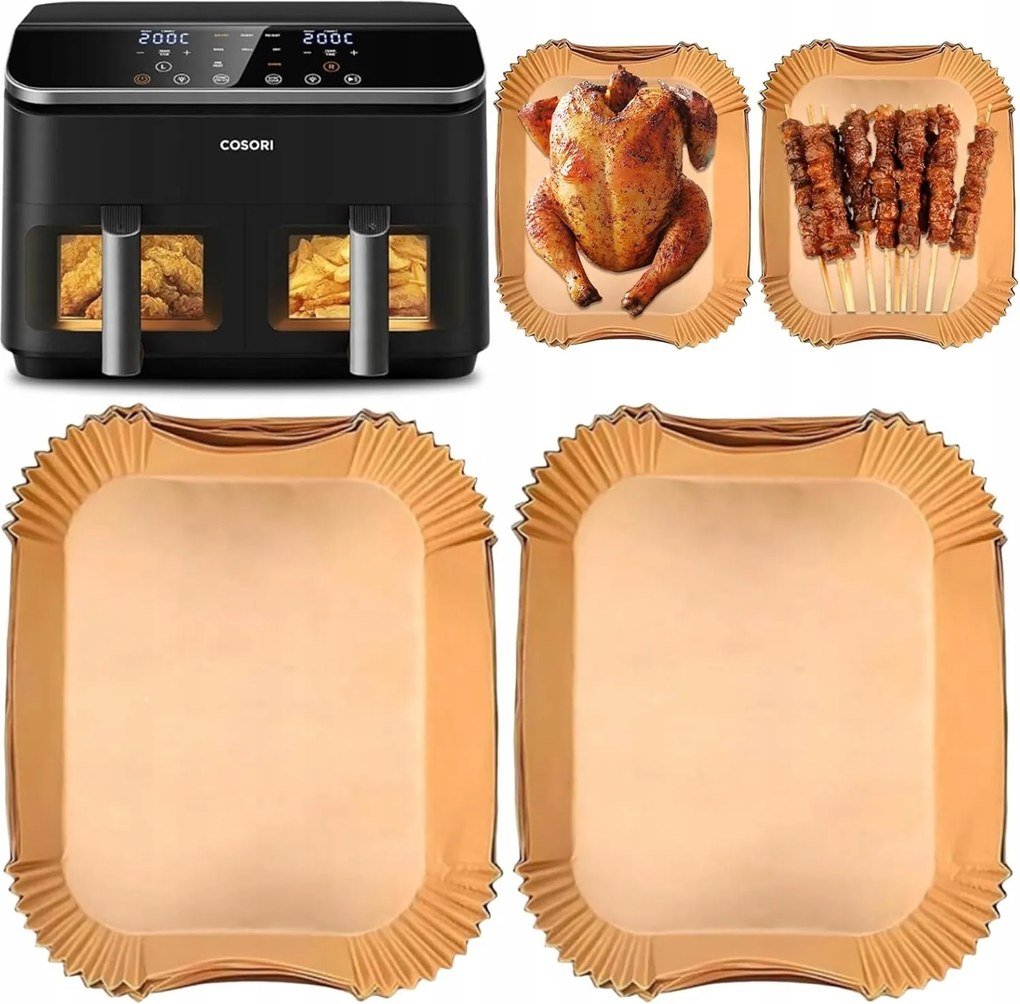 Airfryer Levegős Olajsütő Sütőpapír Szett 120 Db 21CM