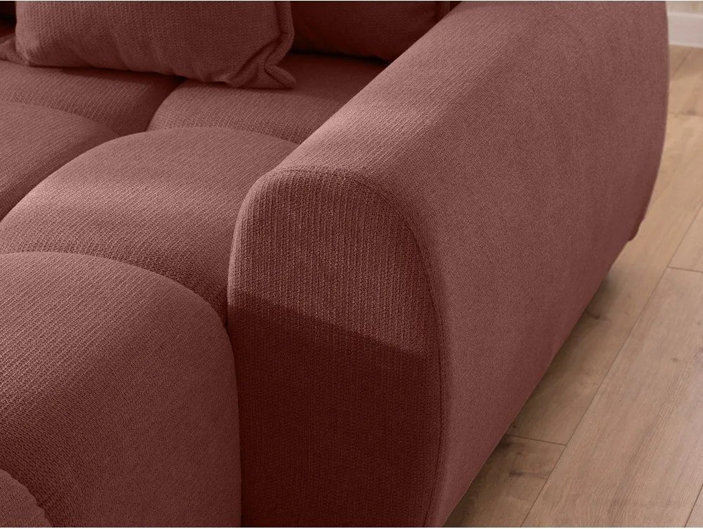 Terrakotta színű sarokkanapé (jobb oldali-heverő résszel) Albane – Ropez