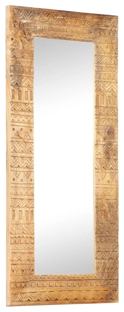 kézzel faragott tömör mangófa tükör 110 x 50 x 2,5 cm