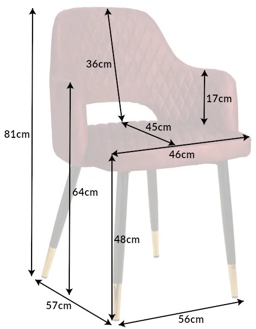 Design szék Laney piros bársony