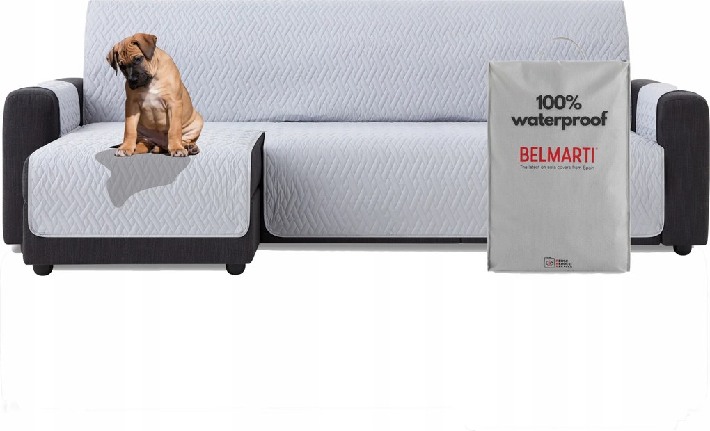 Ágytakaró vízálló kanapé sarokvédő teflon szürke 200 cm bal