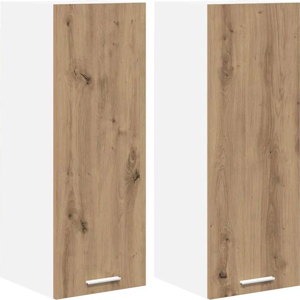vidaXL Függő szekrény 2 pcs Artisan tölgy és fehér 30 x 31 x 80 cm