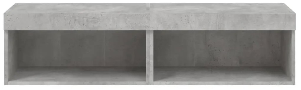 2 db betonszürke TV-szekrény LED-világítással 60 x 30 x 30 cm