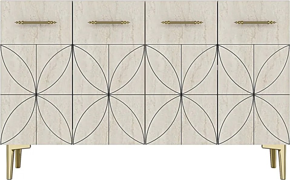 Eliz 120 - White, Travertine
