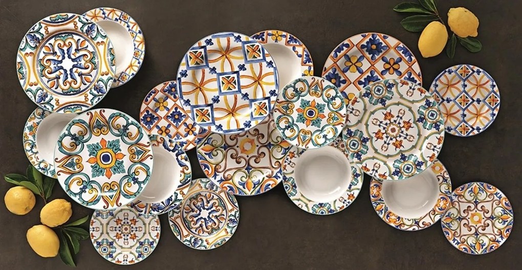 Medicea 18 darabos Étkészlet, Brandani, porcelán