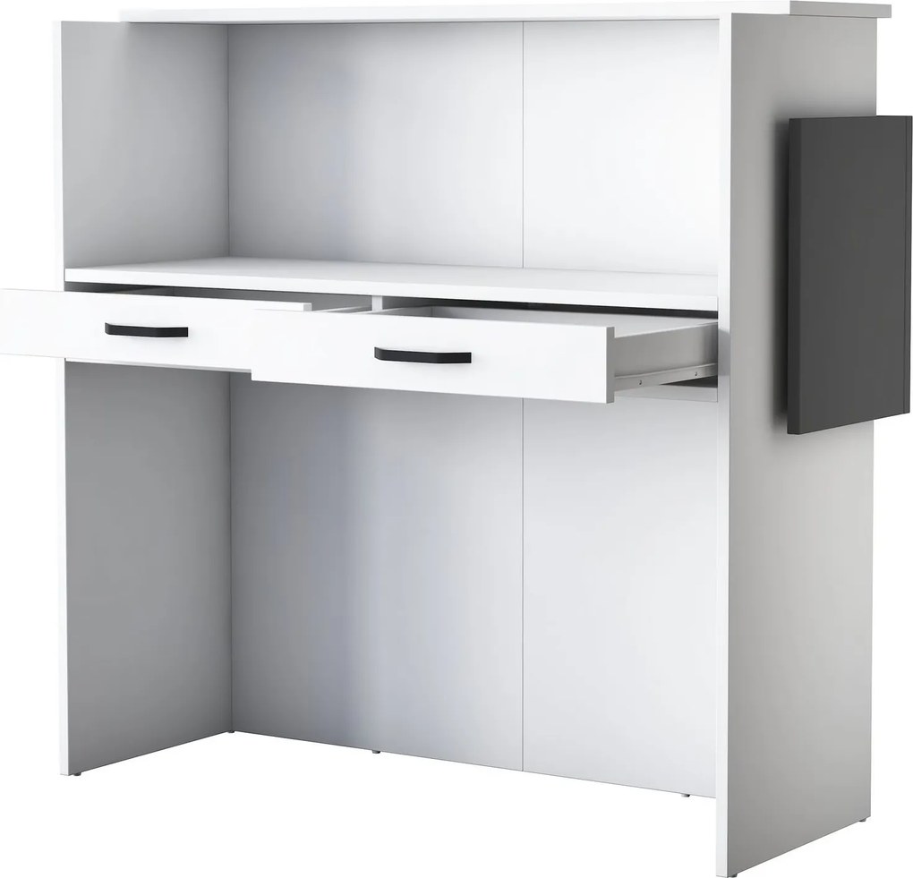 Recepciós pult LED világítással 110x40x110 cm, Fehér