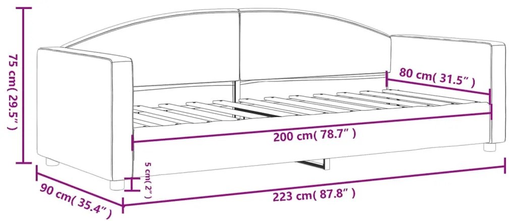 szürke szövet kanapéágy keret 80 x 200 cm