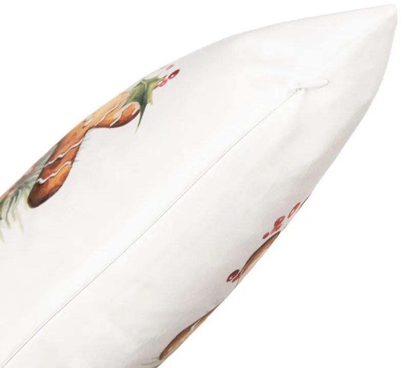 Karácsonyi párnahuzat 45x45 cm mézeskalács baba koszorúval