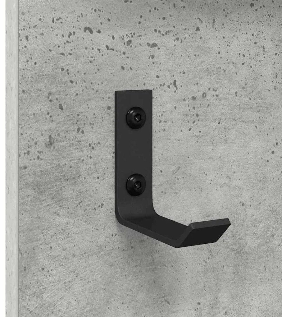 Fali Kabáthorog polcokkal Beton szürke 70 x 10 x 90 cm Faanyag