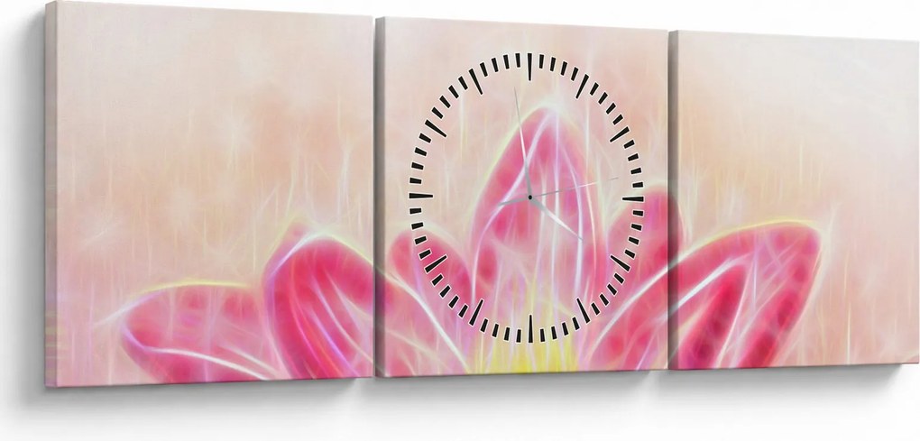 Egy lótuszvirág képe (órával) (90x30 cm)