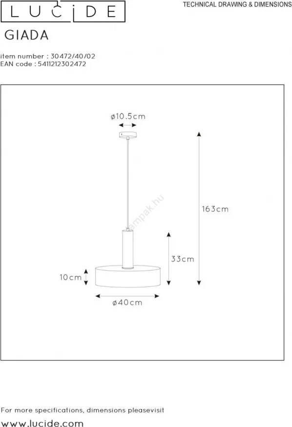 Függeszték Bronz GIADA LUCIDE 30472-40-02