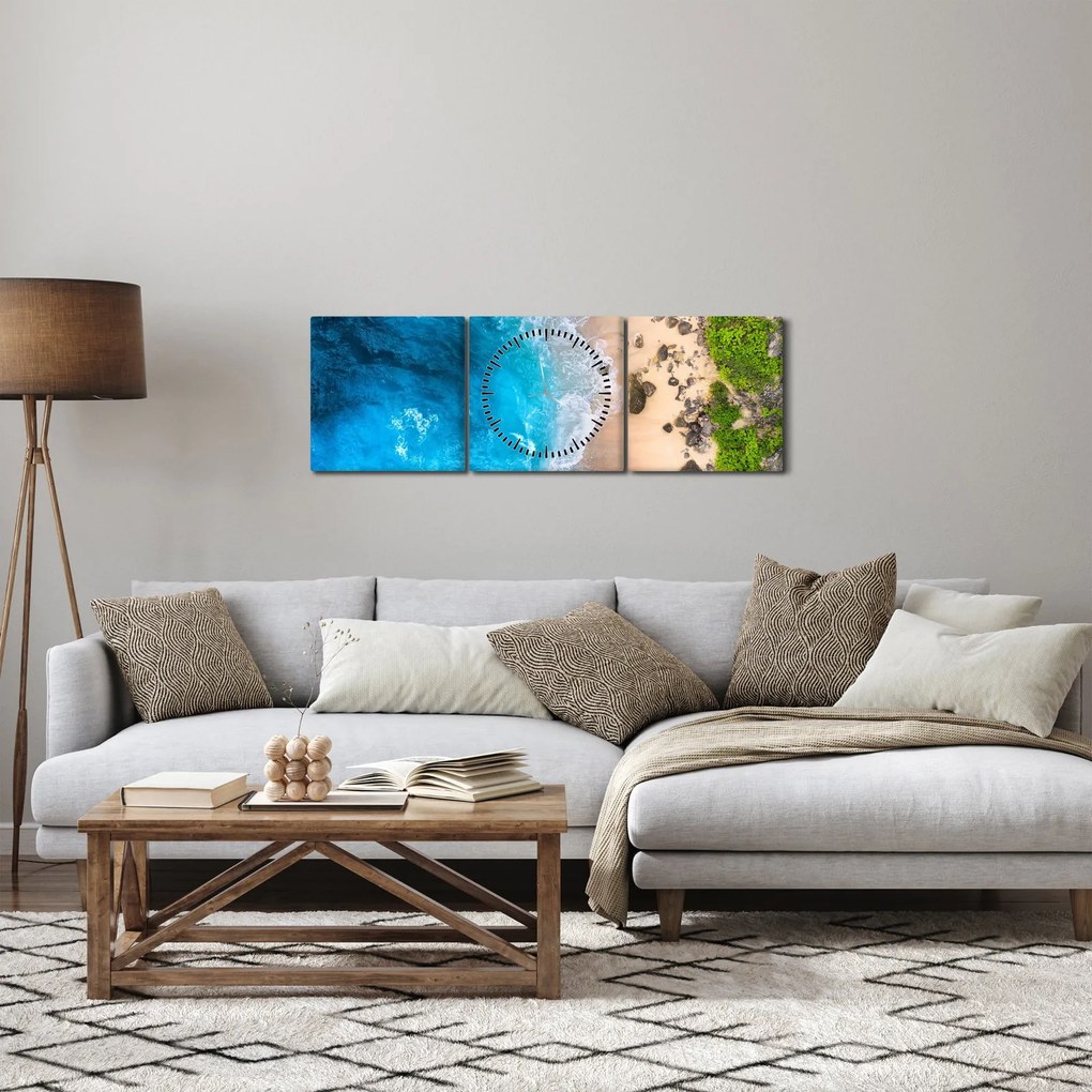 Kép - Tengerpart Indonéziában (órával) (90x30 cm)