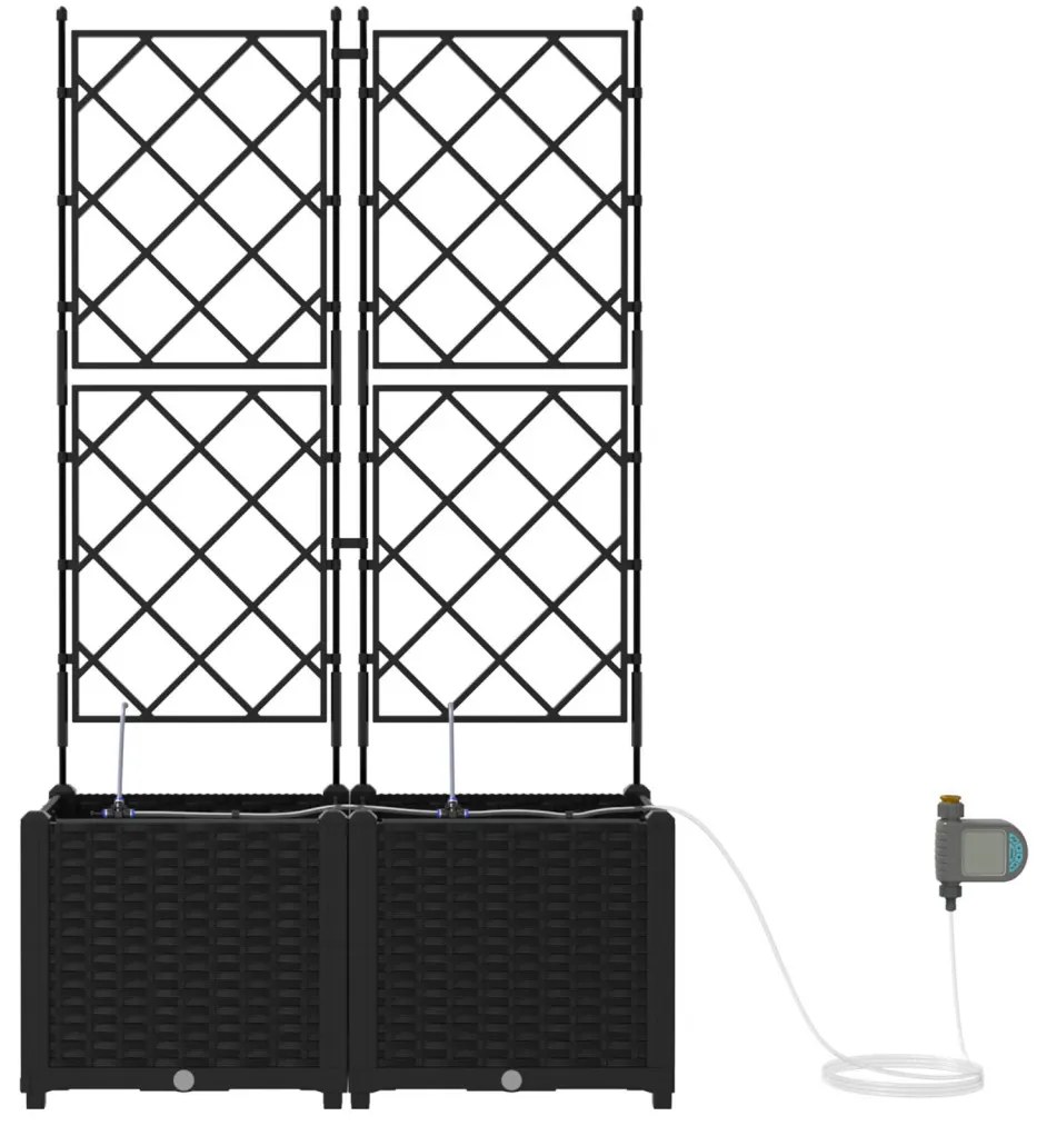 Kerti ültetők Fekete 80 x 40 x 142 cm Acél
