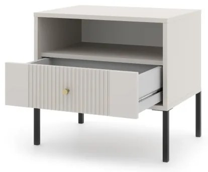 Éjjeliszekrény kasmír színben arany fogantyúkkal – ISEO IS06