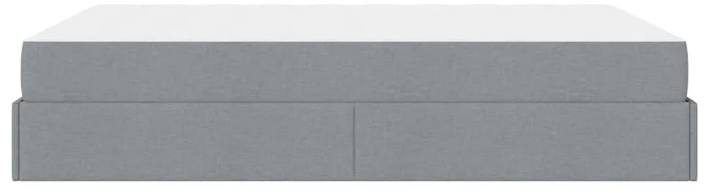 Ágykeret matracmal Világosszürke 140 x 190 cm szövet