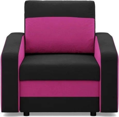 Hewlet fotel, szövet anyag, hab töltet, fekete - rózsaszín