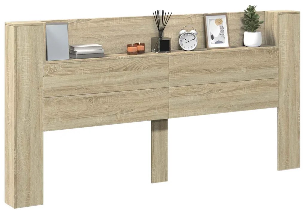 Fejtámla polcokkal Sonoma tölgy 200 x 16,5 x 103,5 cm Faanyag