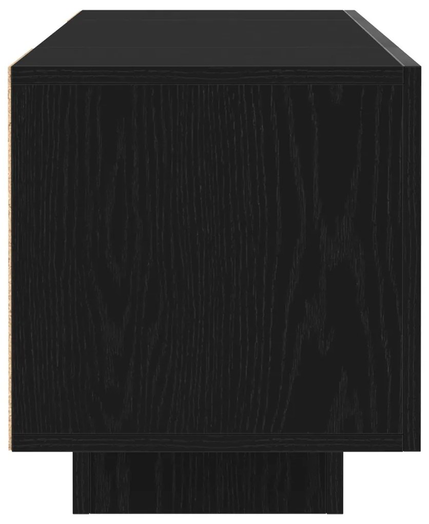 TV szekrény LED fényekkel, fekete tölgy, 160x35x40 cm, műgyanta