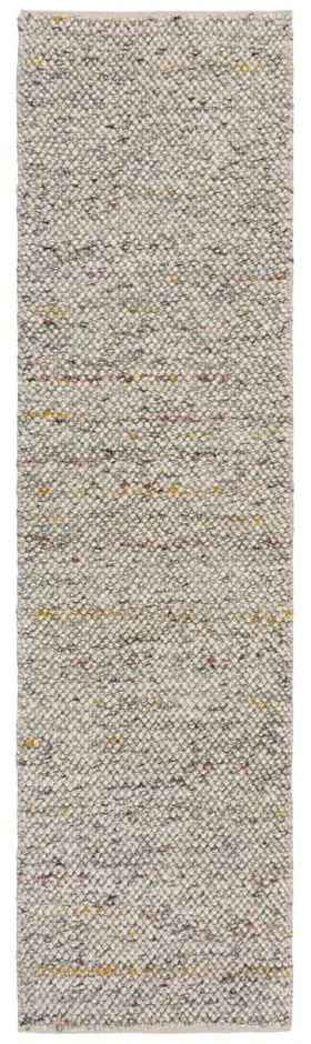 Krémszínű kézi szövésű gyapjúkeverék futószőnyeg 60x230 cm Minerals – Flair Rugs