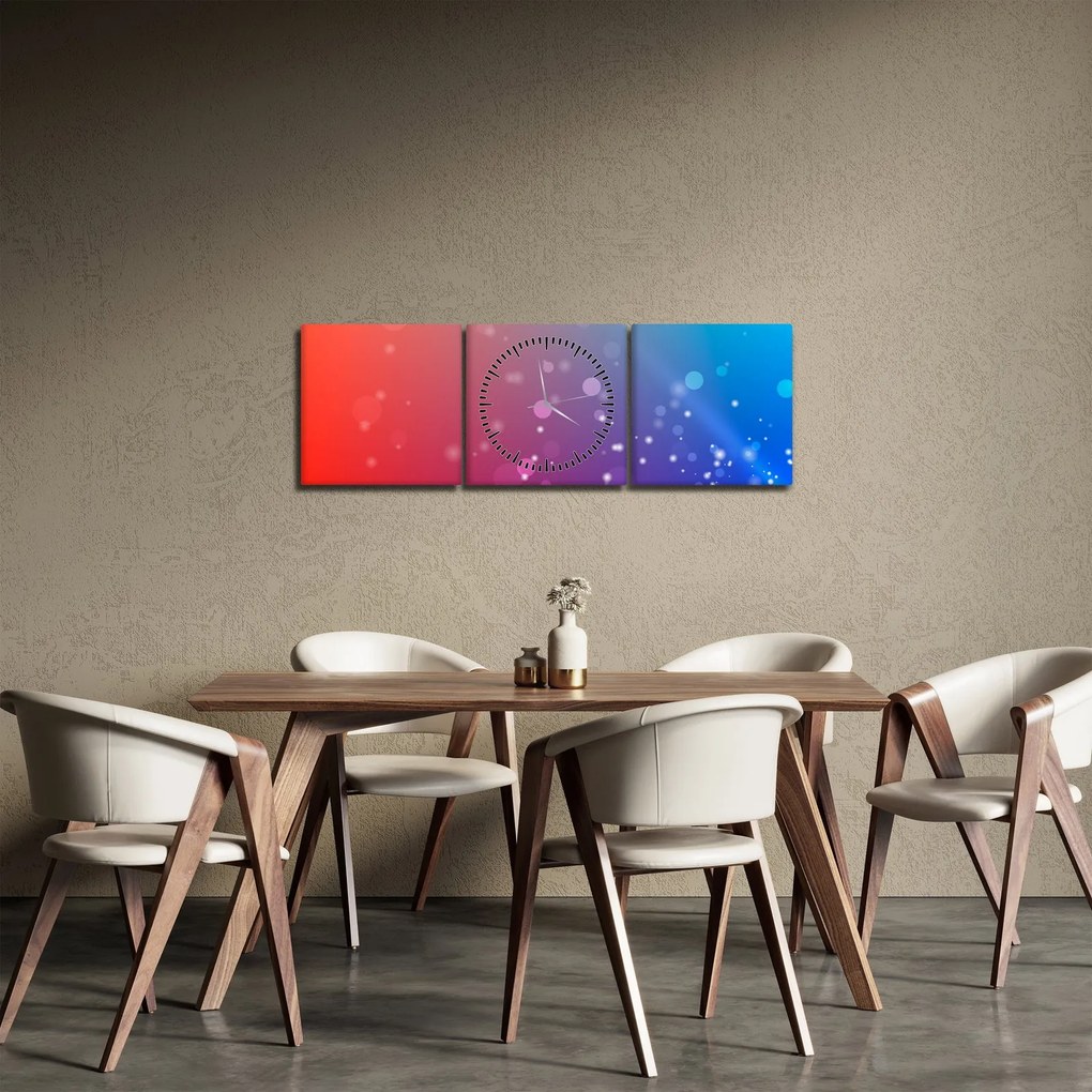 Modern absztrakt kép (órával) (90x30 cm)