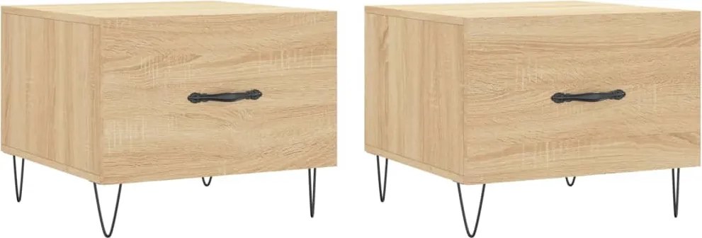 vidaXL 2 db sonoma tölgy szerelt fa dohányzóasztal 50 x 50 x 40 cm