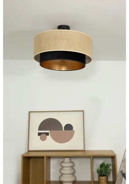 Felületre szerelt csillár SARTA 1xE27/60W/230V fekete/juta