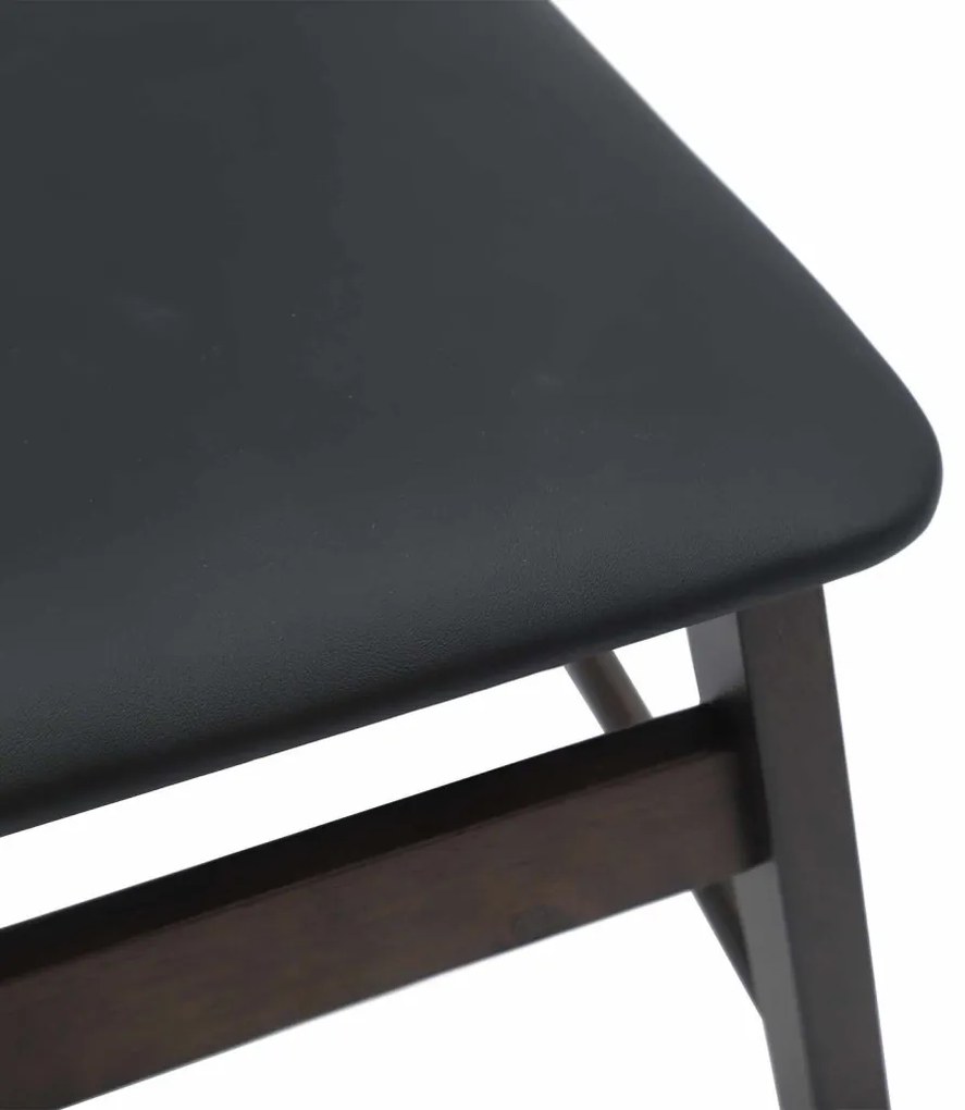 vidaXL Étkezőszék 2 pcs Világosbarna és fekete Tömör fa