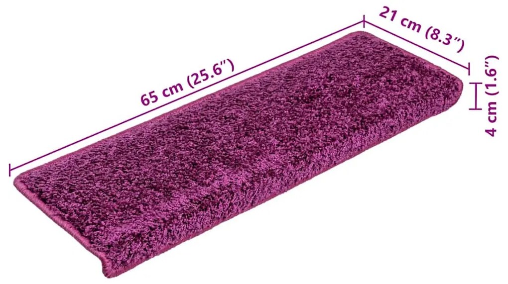 20 db lila lépcsőszőnyeg 65 x 21 x 4 cm
