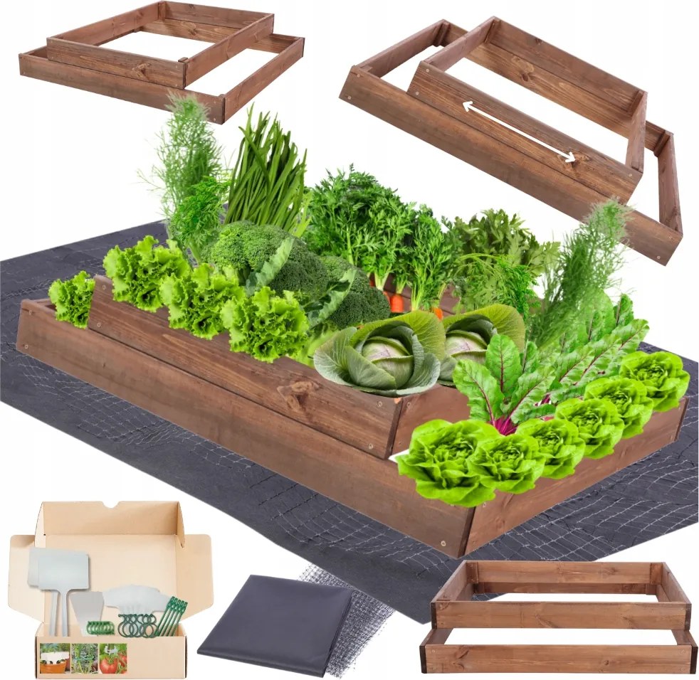 Lépcsőzetes állítható zöldséges impregnáló emelt 18x90x60