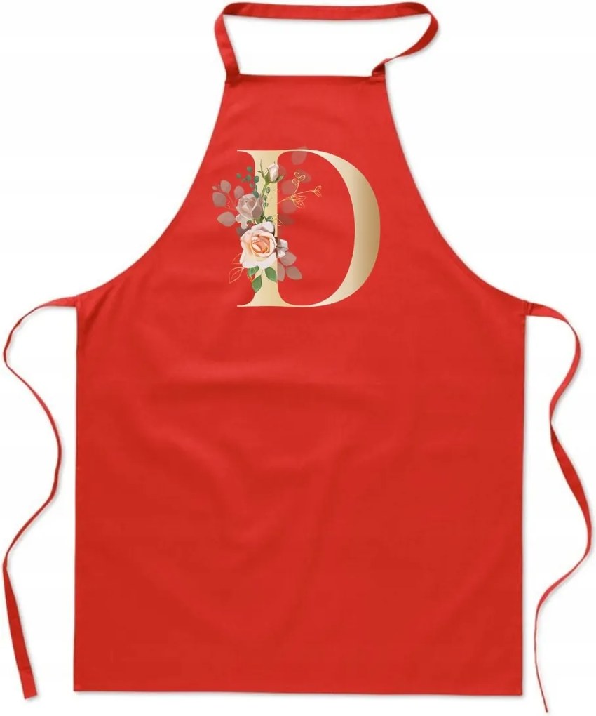 Konyhai Kötény piros D Betűvel Dávid Daria Danka Diana FA_345_cw