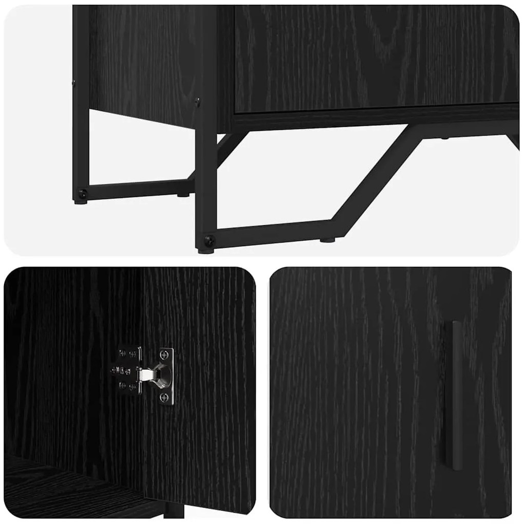 Széf fiókkal Musta tammi 79.5 x 35.5 x 74.5 cm Faanyag