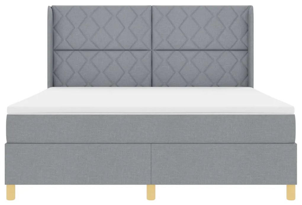 Boxspring Ágy Matrac Képességek Világosszürke 180x200 cm Szövet
