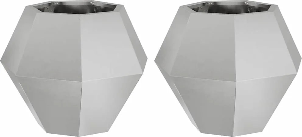 vidaXL Növénytartó 2 pcs Ezüst 50 x 50 x 40 cm Rozsdamentes acél