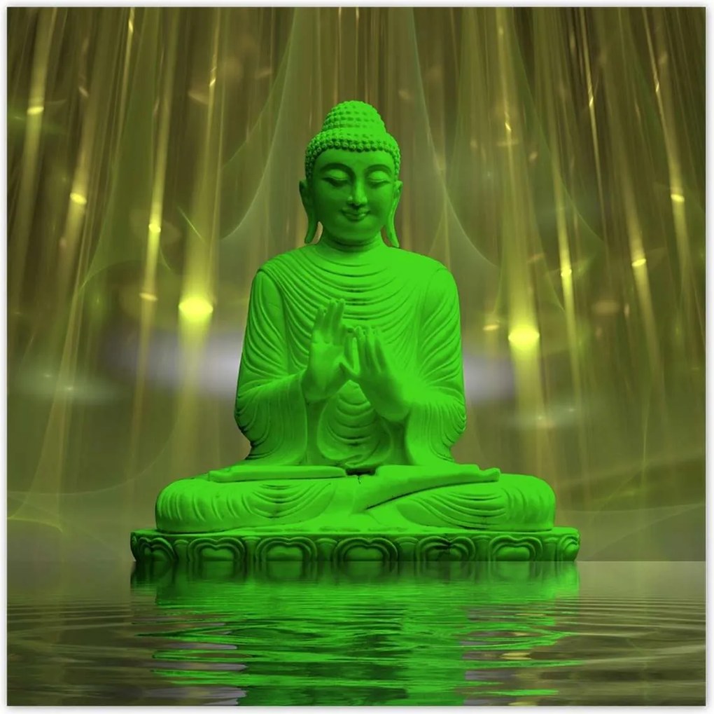 Poszterek 100x100 Zöld Buddha Buddhizmus