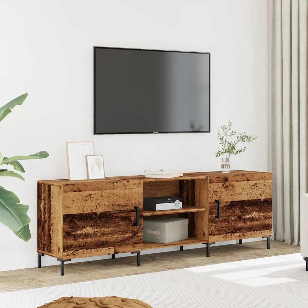 antik fa színű szerelt fa TV-szekrény 150 x 30 x 50 cm