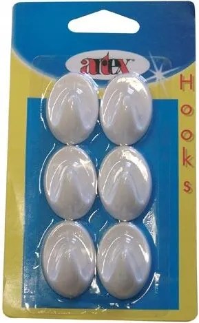 Öntapadós ovális akasztó kicsi Ph Fehér (6 db)