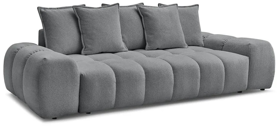 Sötétszürke zsenília kinyitható-tárolóhelyes kanapé 278 cm Everest – Bobochic Paris