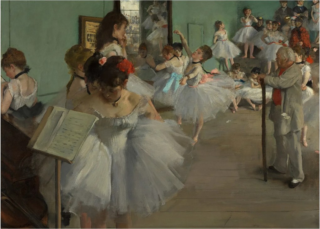 Üveg kép - Edgar Degas, The Dance Class, reprodukciók (70x50 cm)