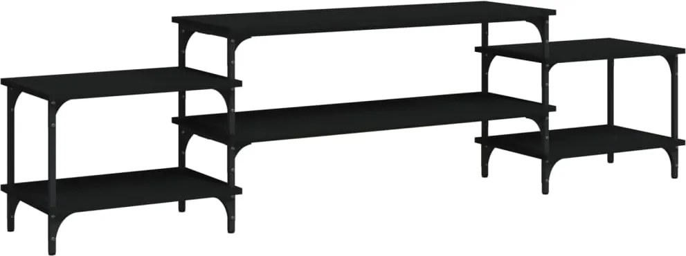 vidaXL fekete szerelt fa TV-szekrény 197x35x52 cm