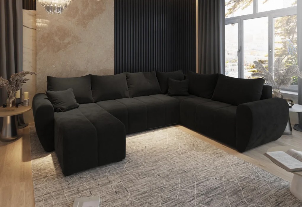 MOLISA 2 ágyazható U alakú ülőgarnitúra, 303x82x208, Kronos 05, jobb