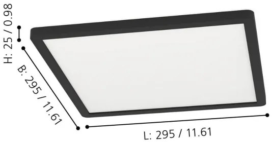 Eglo 900093 - LED RGBW Dimmelhető mennyezeti lámpa ROVITO-Z LED/14,6W/230V fekete